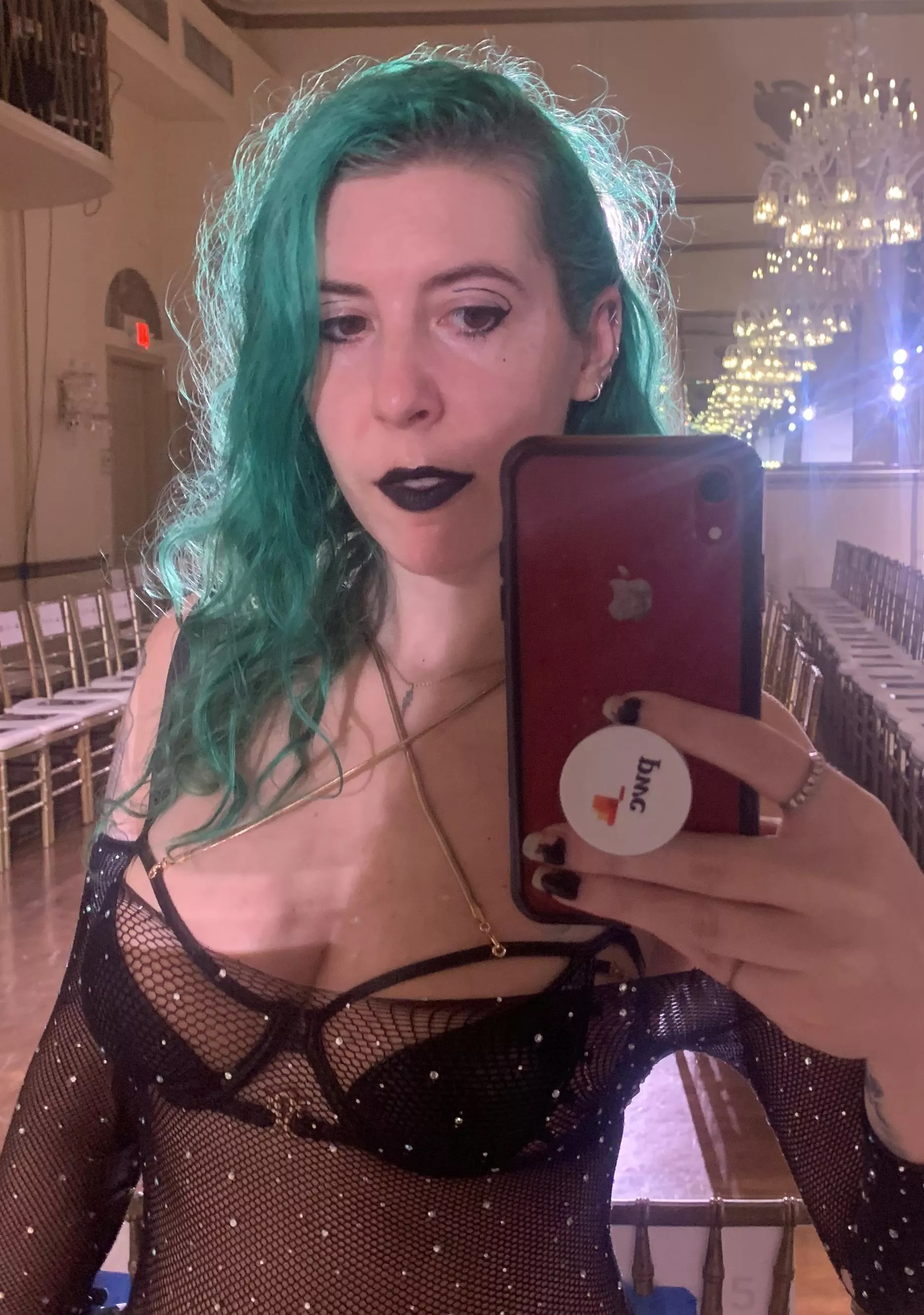 Fishnetted cleavage posted by sirenskiss3