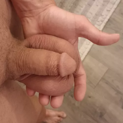 I love that I can cradle my dick on my sack. by BulkySearch340