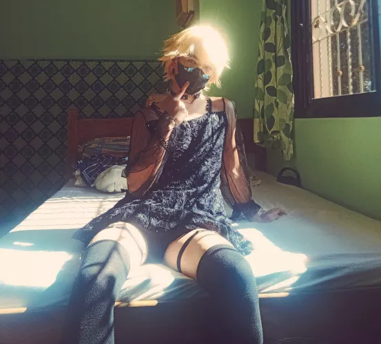 I suddenly appear in your room like this, what are we gonna do..~? 🖤 by Ok-Yellow3233