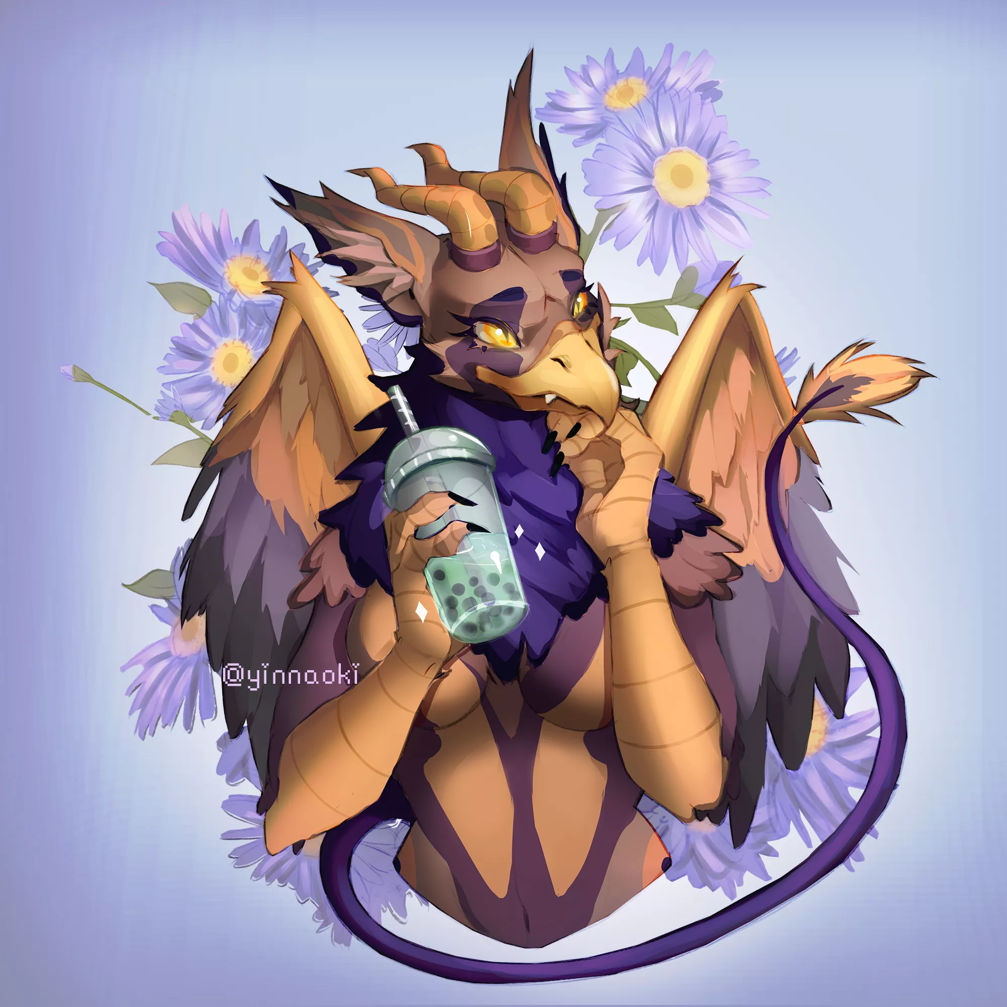 Latest comission! Do you guys like bubble tea? which flavor? (art by me) posted by YinNaoki