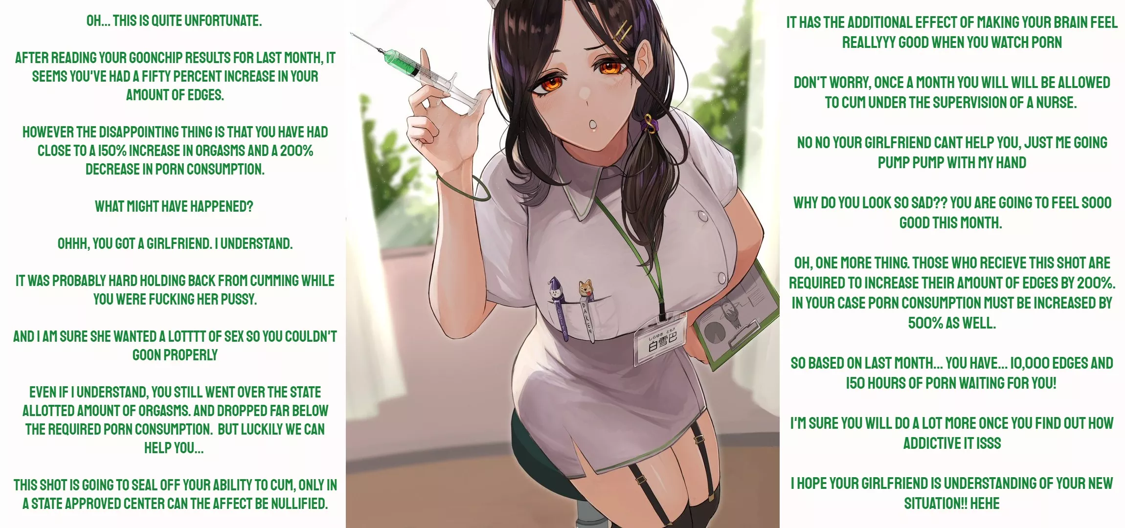 State Mandated Goon Time Part 1 [Edging] [Denial] [Goon] [Gooning] [Porn Addiction] [Nurse] [Multi-Part] [Source: nijisanji] posted by cultofgoon