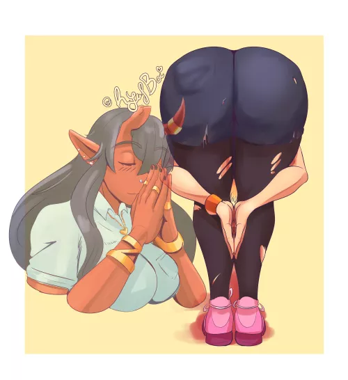 Praising that trophy by RyufBoi