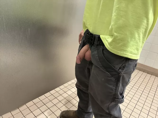 Stopped at Walmart and somebody in the next urinal was trying to catch a glimpse so I backed up and gave a show😂😂 by dodgeit98