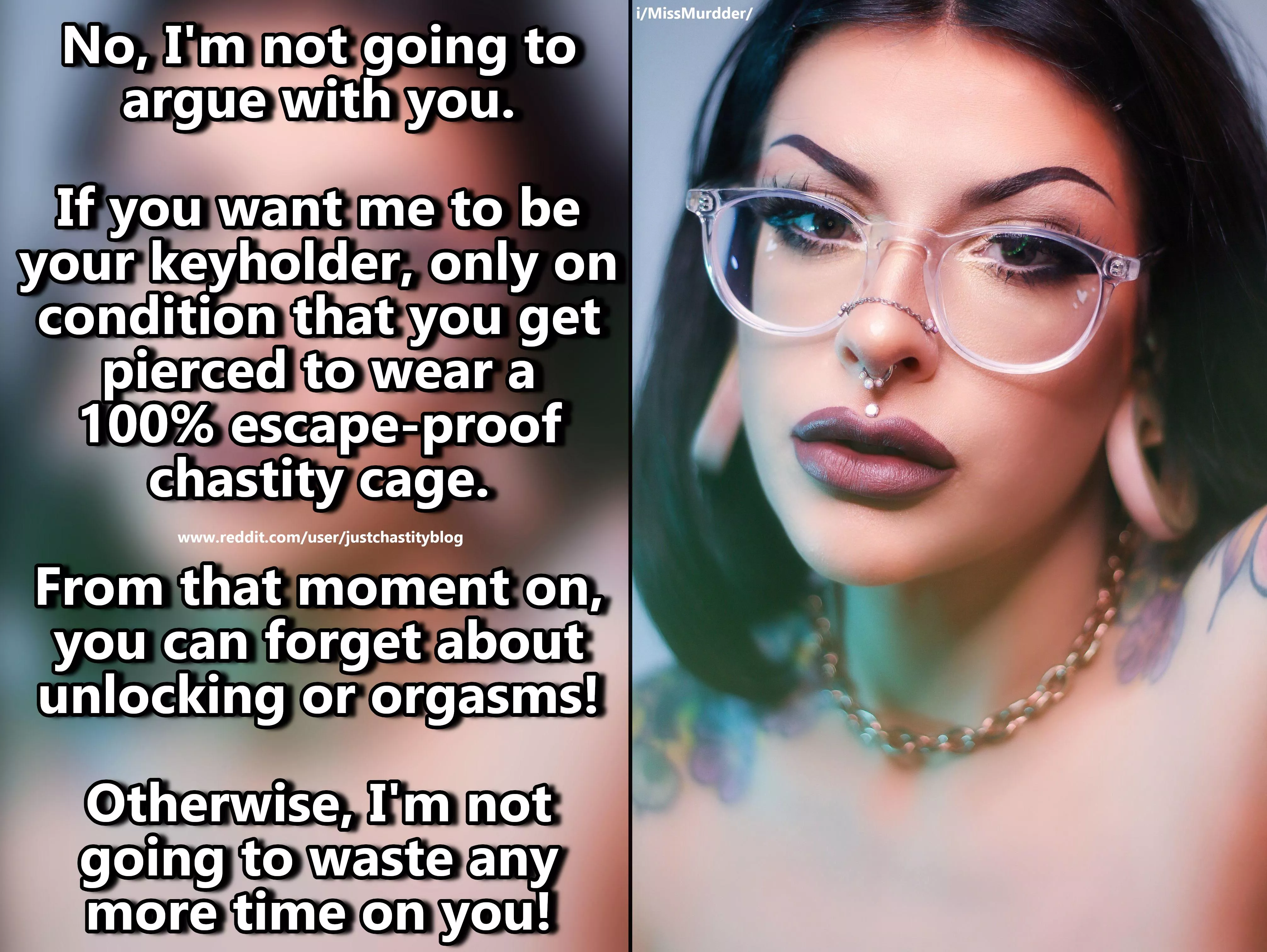 The rules are clear - take it or leave it! posted by justchastityblog