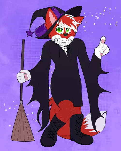 The witching hour is upon us! 🍂🐈‍⬛🎃 | [September Kofi art for Lance!] by Aussie_Kitten_