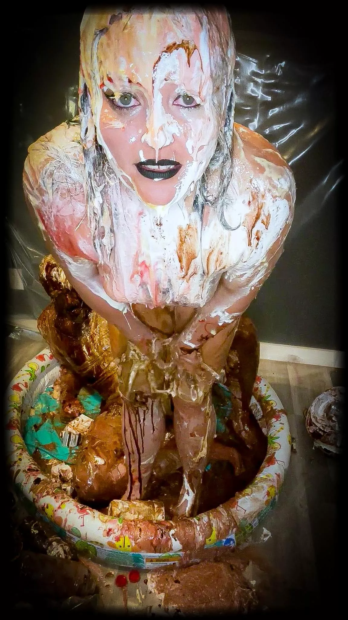 Latest Messy session was for my Sissy's 36th Birthday...... So many different substances went into this one 🤍🖤💦 posted by MissNoireNFToy