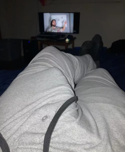 Gray sweatpants = big comfy by SprayPaintmyTaint