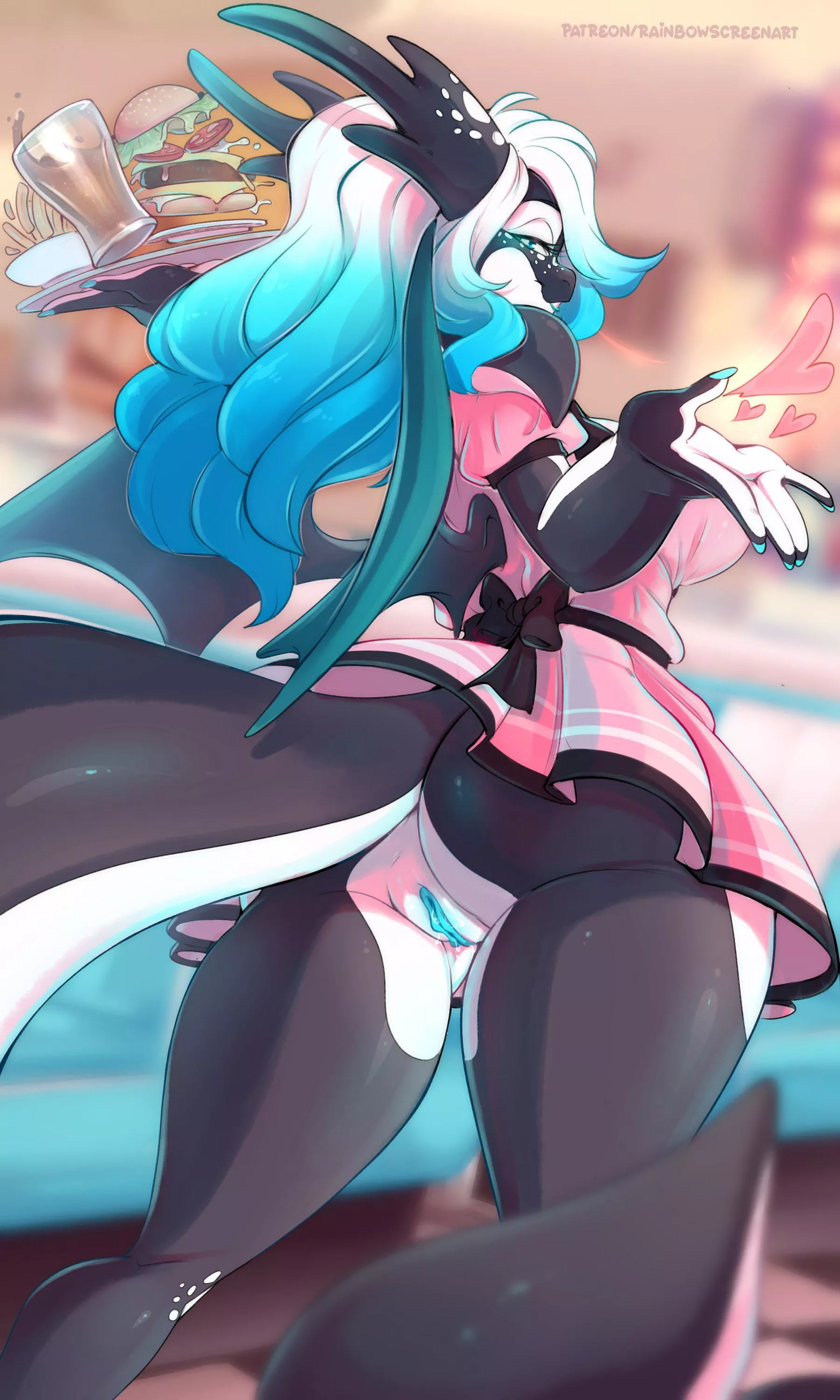 I’ll take your order in a minute, sweetheart~ [F] (Rainbowscreen) posted by 5headedragon