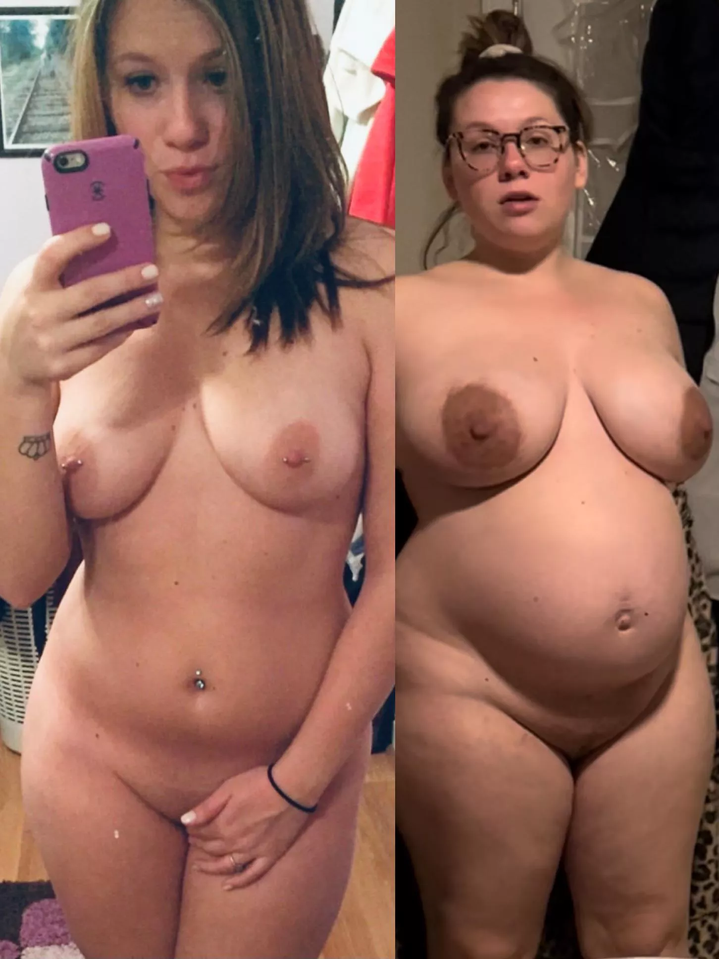 Me 5 years ago—-Now. 2 kids later. Having a 3rd. How do I get this small again? posted by Original-Morning1241