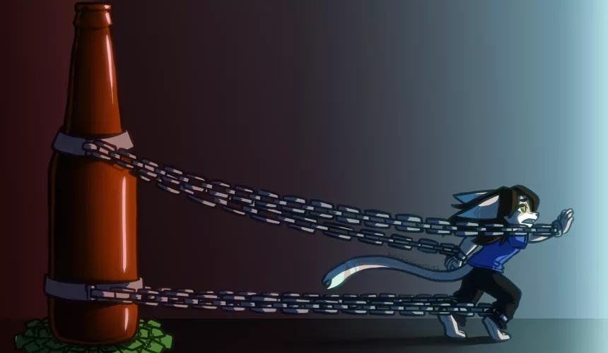 [Vent] Alcoholic Chains (Art and Amelie (c) Me) by CrazyMeliMelo