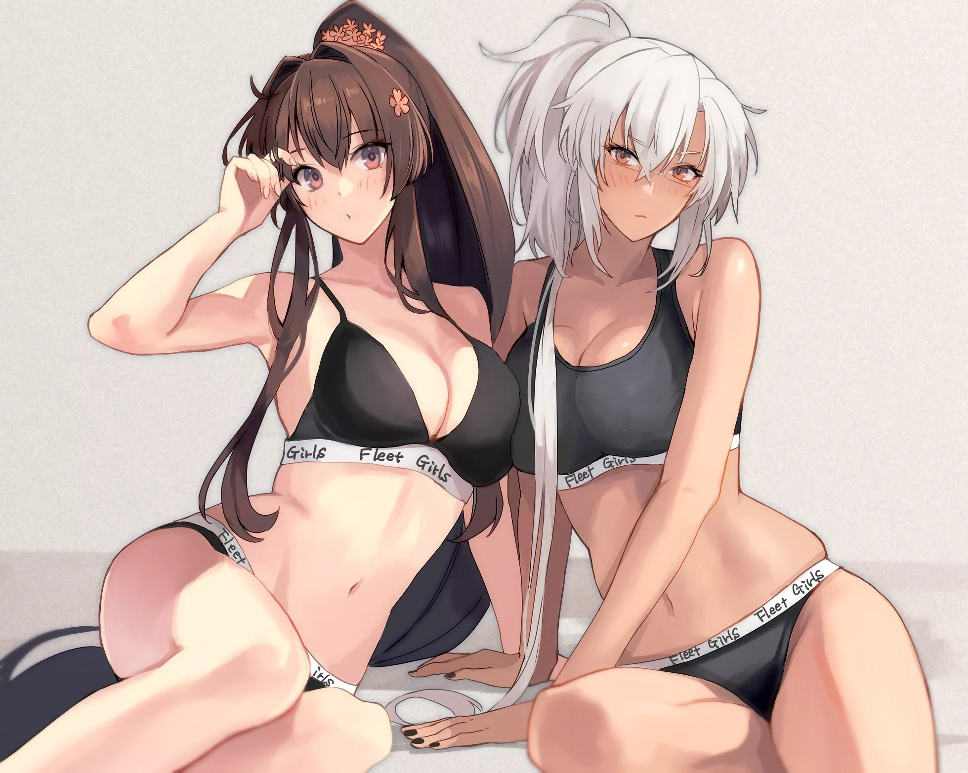 Yamato and Musashi doing some underwear modeling [Kancolle] posted by namiaiman