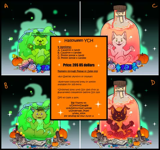 Halloween YCH open (art by me) by MuTT0nM0nk3y