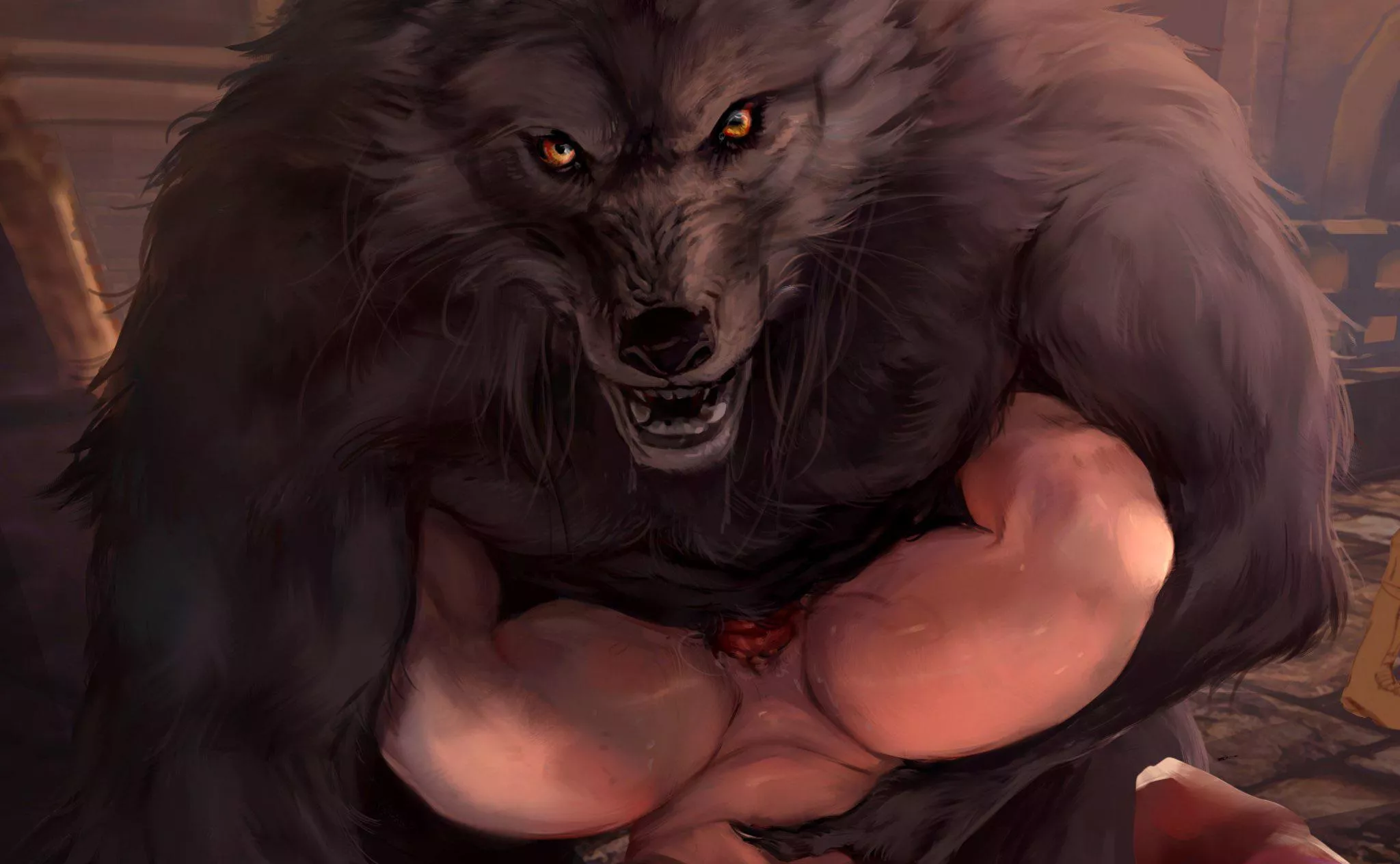 He has your scent. When he’s done with her, you’re next (bubbley_red) posted by archaicmyth