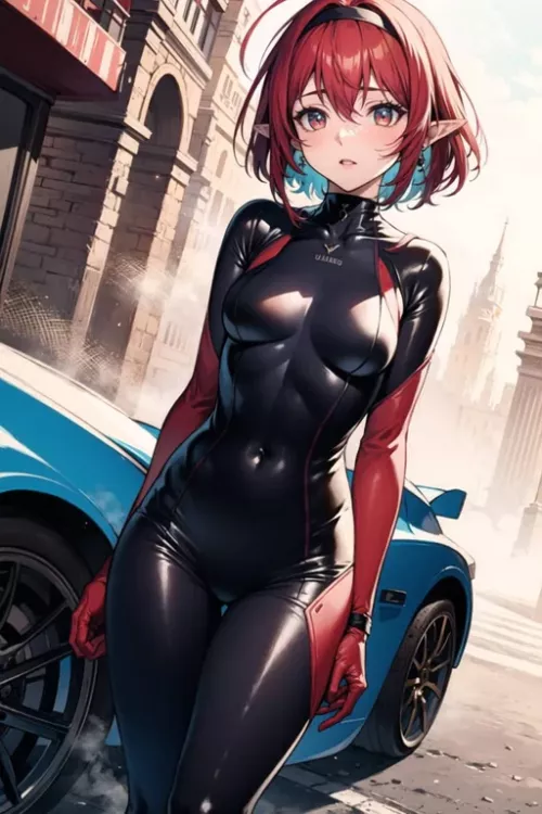 Red Head in a Road Suit [LunarHeron] by BlenderIsFun5555