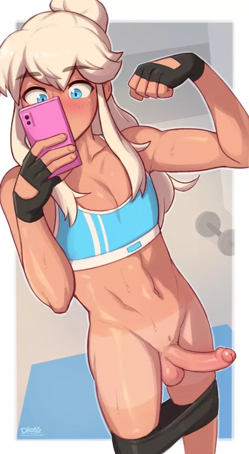 Gym selfie 😈 (dross) by pile-bunker-dot-exe