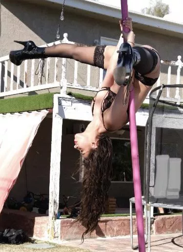 Just hanging around upside down wearing my sexy heels(; posted by YummyHoneyyy