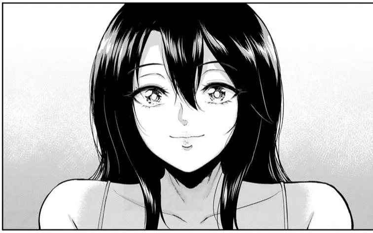 LF Mono Source: 1girl, bare shoulders, black hair, chin, close-up, collarbone, eyelashes, face, hair between eyes, hair over shoulders, lips, long hair, looking at viewer, shiny hair, sidelocks, simple background, smile, straps posted by HentaiSource_Archive