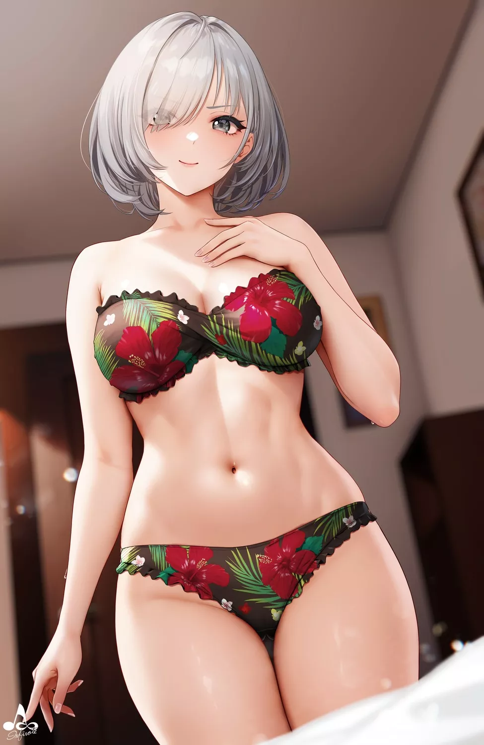 Sashou shows flower bikini posted by RainDMask