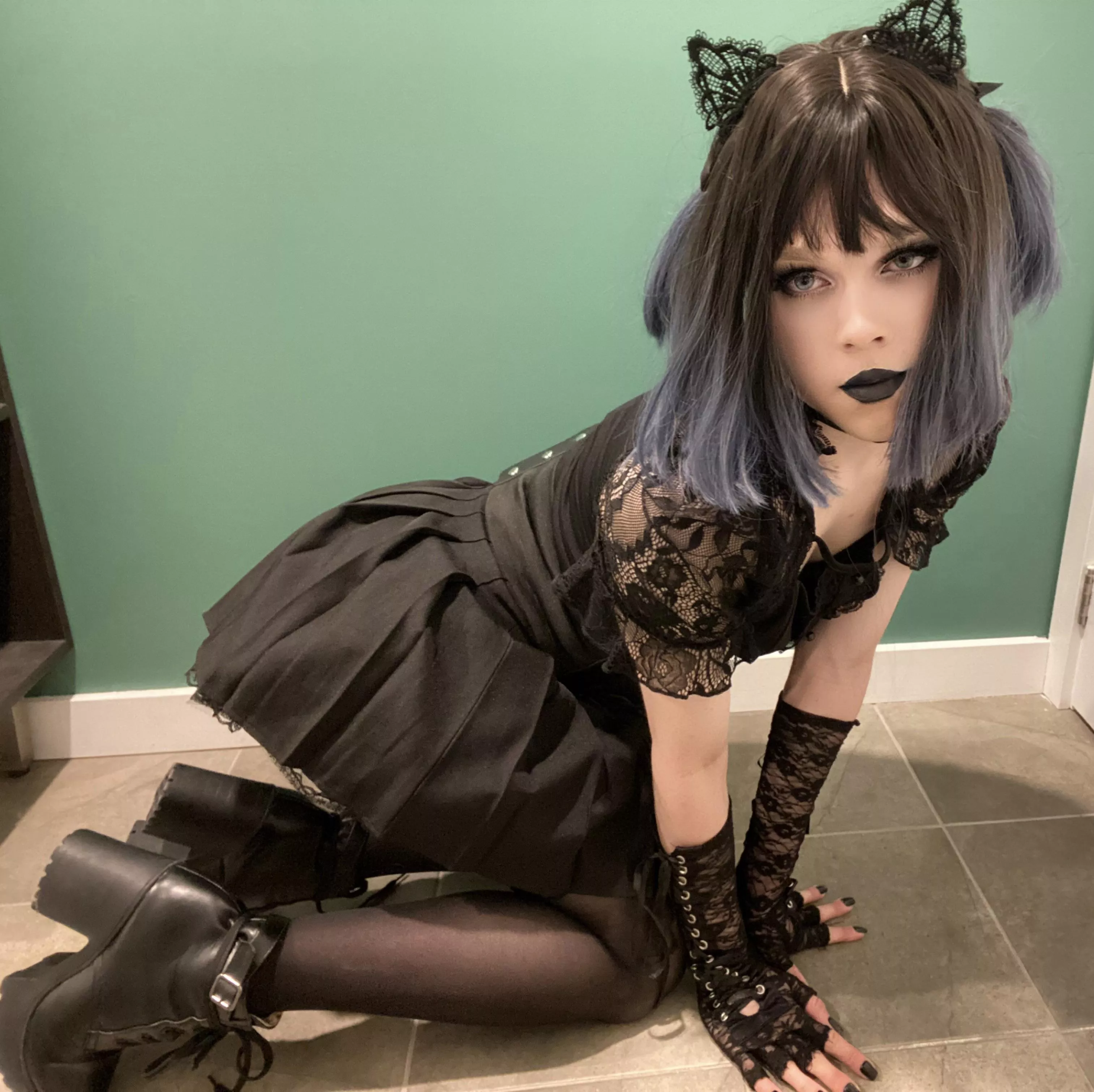 Just a cutesy goth boy wanting some pets🖤🖤 posted by Dry-Apple2493