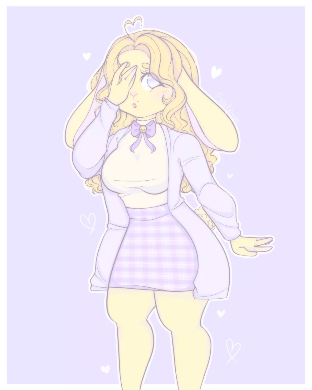 Shy lilac bun! (art by me) posted by p3talpups