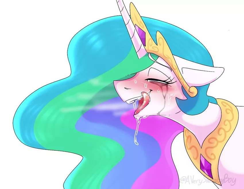 Celestia shed tears of happiness after tasting the most delicious cake of her life (art by averysweatyboy) posted by courier5995