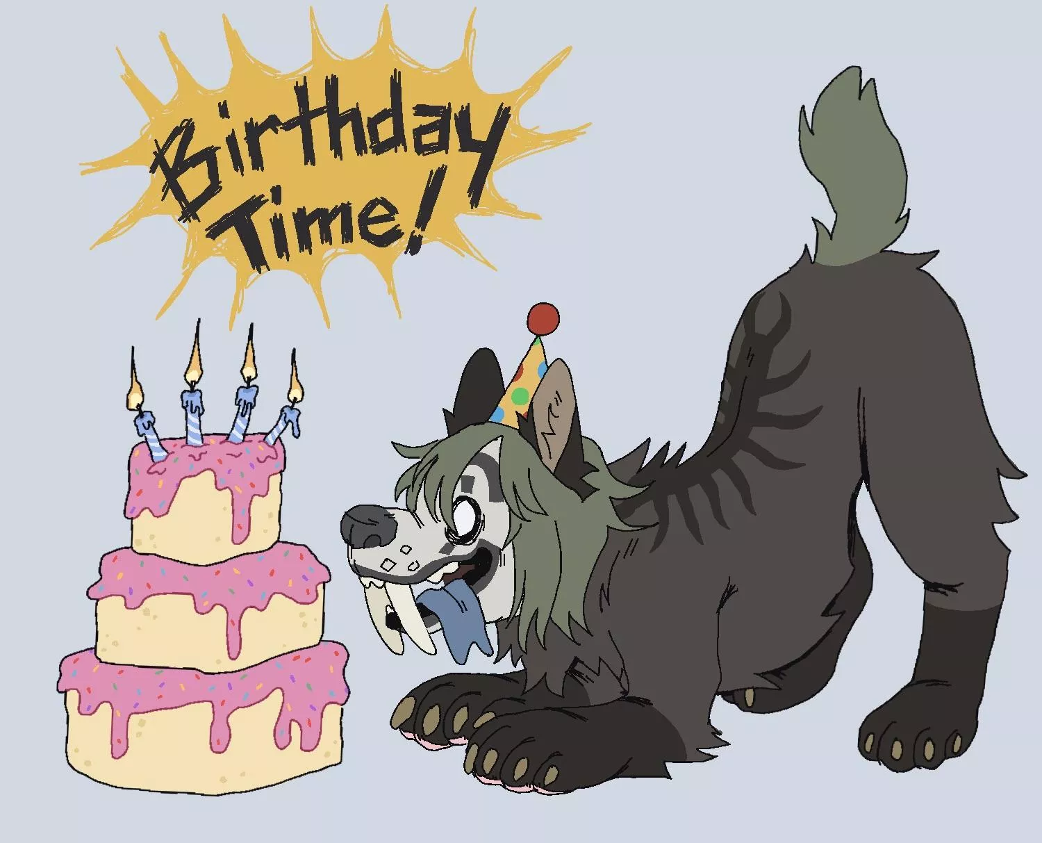 it’s my birthday ! O-o (art by me, grim.minister) posted by desperate_bunny