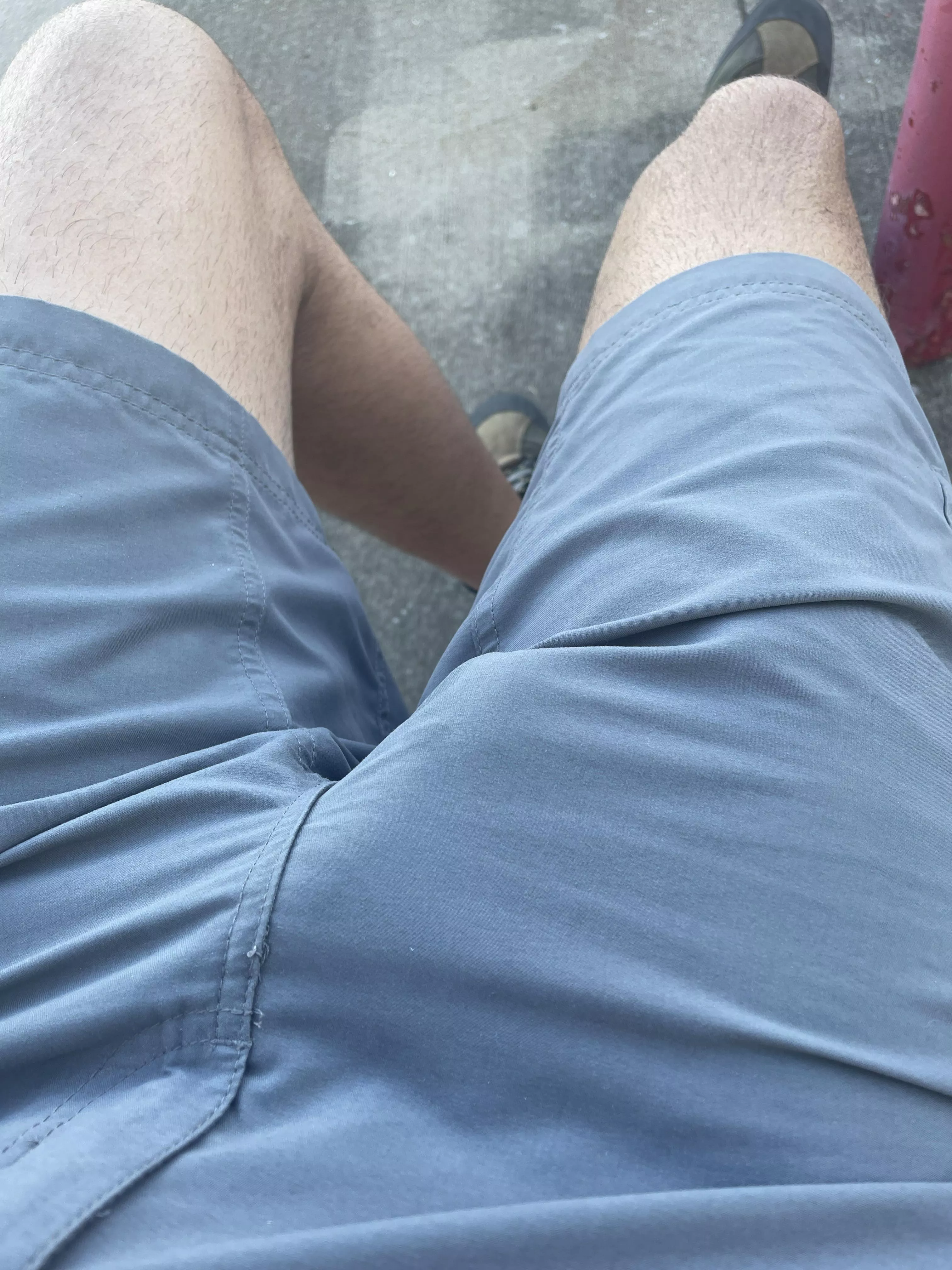 Probably shouldn’t stand up for a few minutes, commando and these shorts are super thin! posted by mashandpaddle