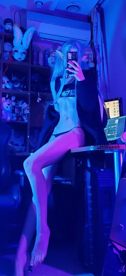 A cluttered corner and me sitting on the table for no reason by LttlNymph