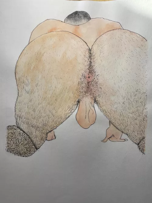 drawing my favorite things🍑reference pic credit to u/Daddy_pleaser_ by PrinceOfCups13