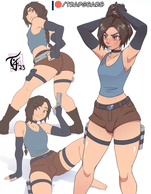 Femboy Lara Croft by skygears