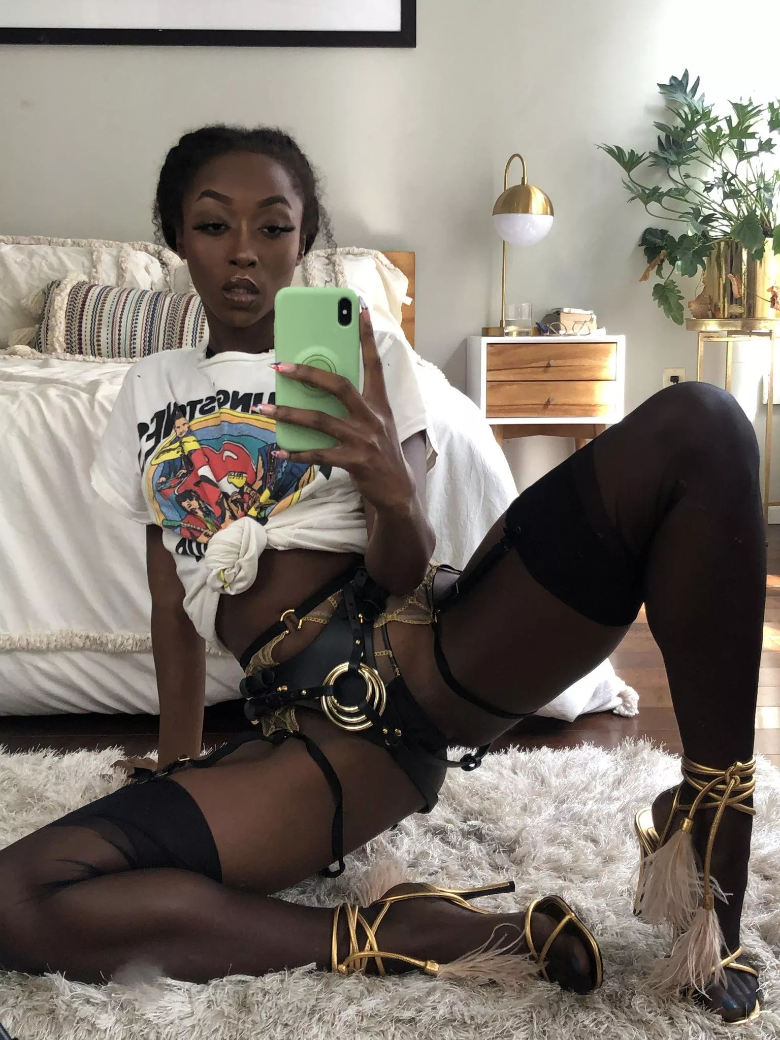 I love mixing garters, stockings, and leather. ;) posted by thetashablack