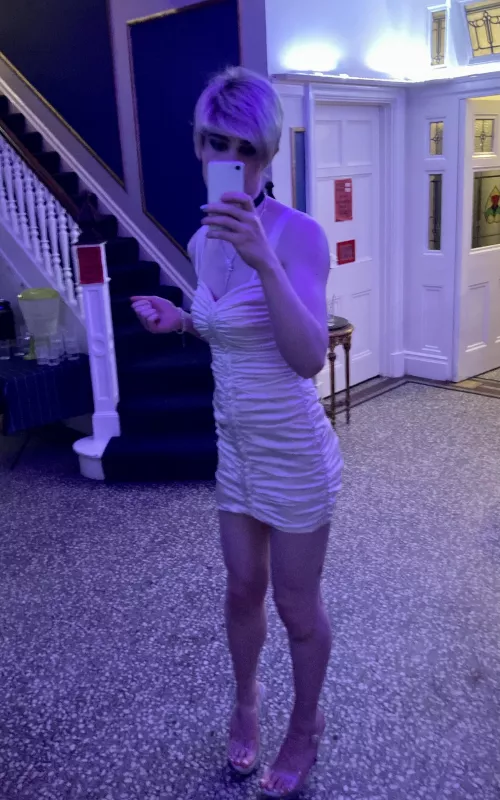 Out at a party in a very short dress 😊 by Sissy-JJ