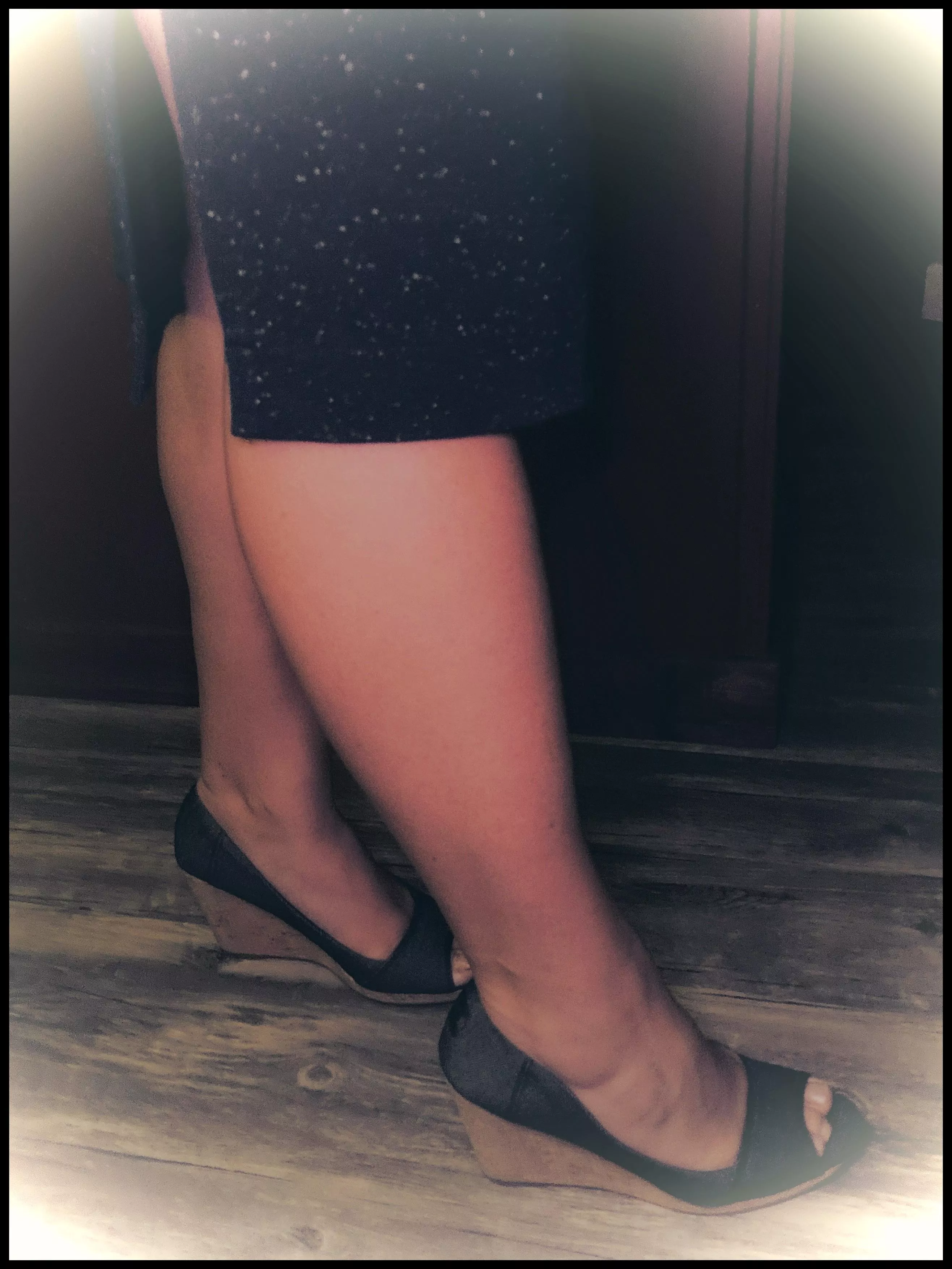 Denim look wedge (Toms), not my favorite wedge by any means but that do match a lot of things posted by AZ_Heel7Wife