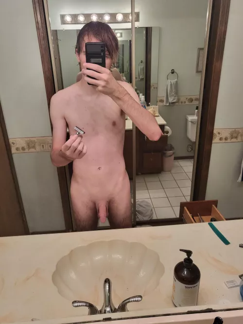first time shaving my chest, belly, and public hair, you like? (21) by joeboetheboe