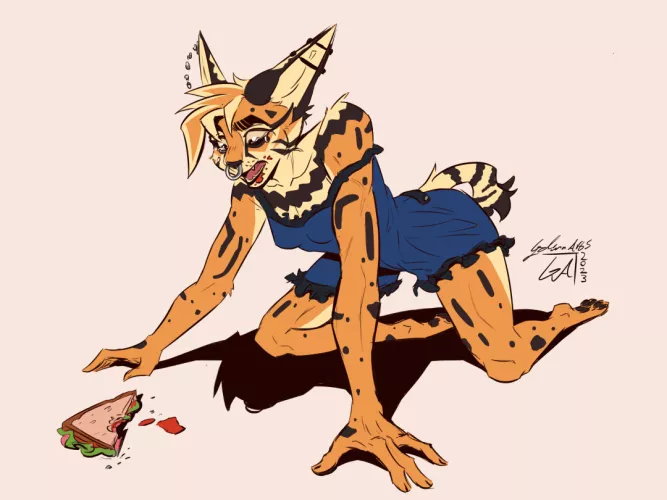 She dropped her sandwich :( - Art by me 🍪 by Galinn-Arts