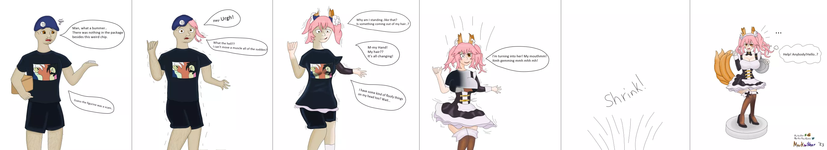 Tamamo Maid Figurine Sequence by Markwither [M -> F Doll] by Markwither