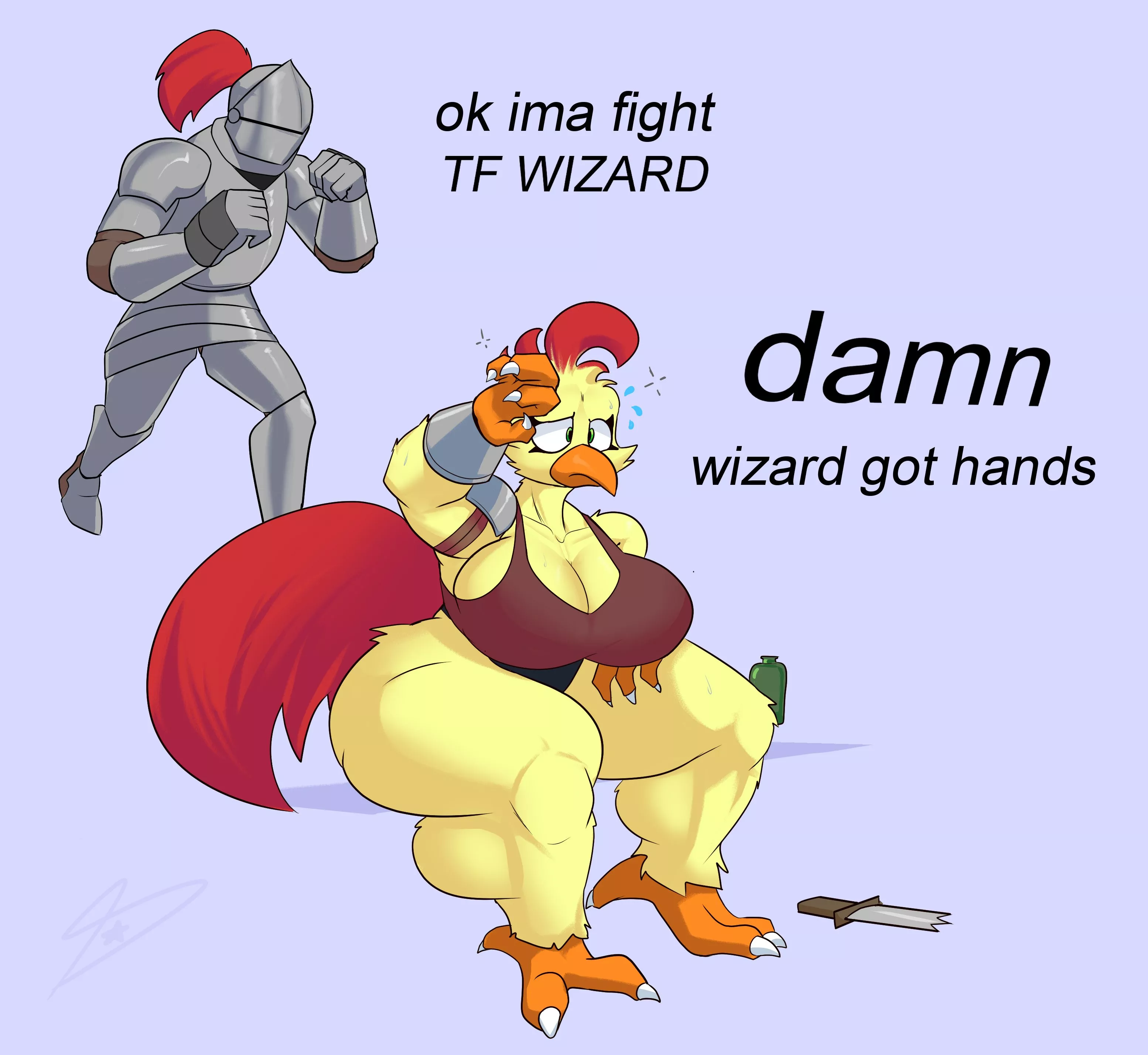 TF Wizard got hands. [M Knight - F Chicken] (@DreamerKnights) posted by Able_Health744