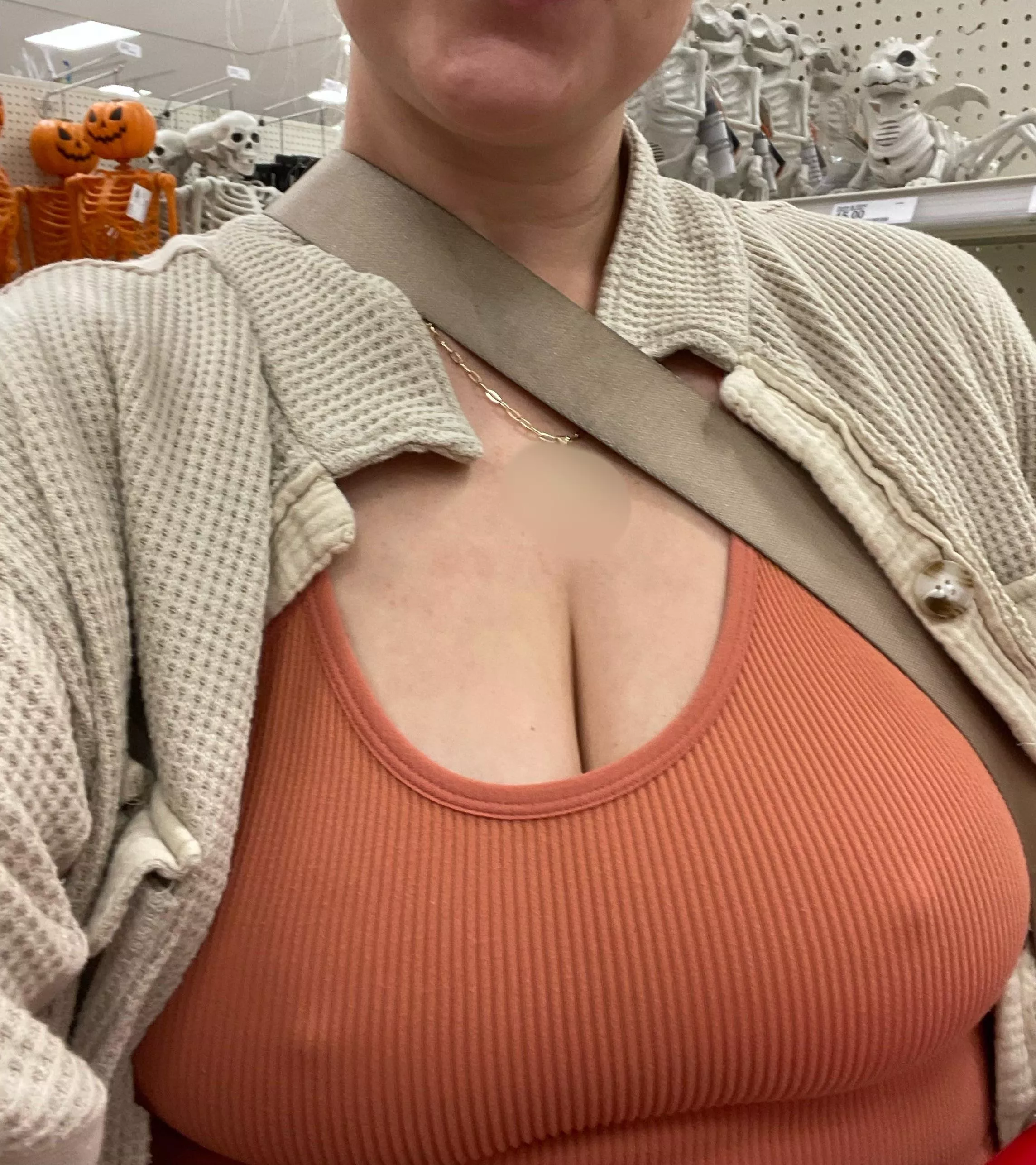 Braless among the spooky skeletons posted by AccountForHerBoobs