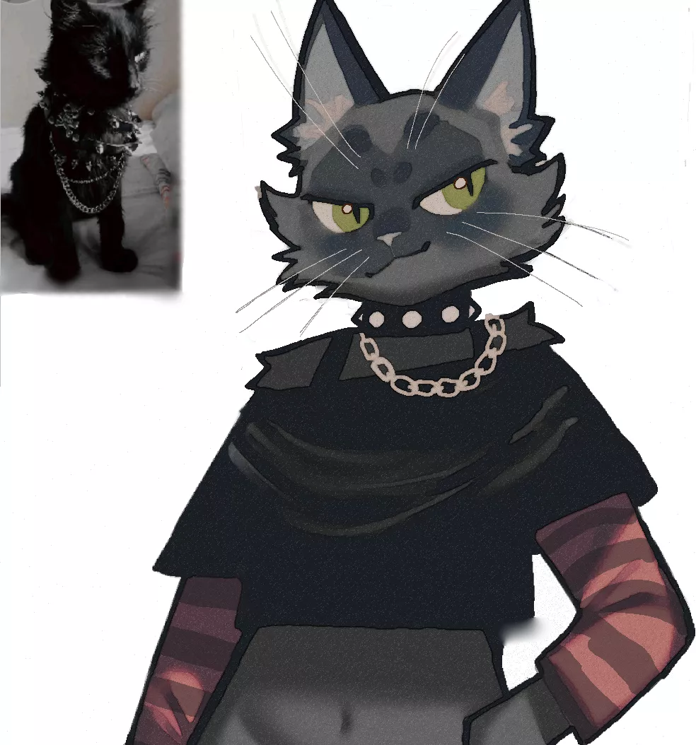 edgy cat(art by me) posted by xxbloodybunfanxx