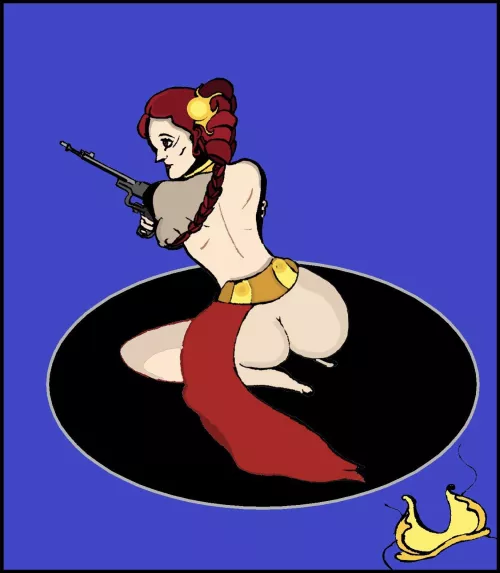 Princess Leia pin-up! Still getting used to using a drawing pad again [art by me] by onceguy124