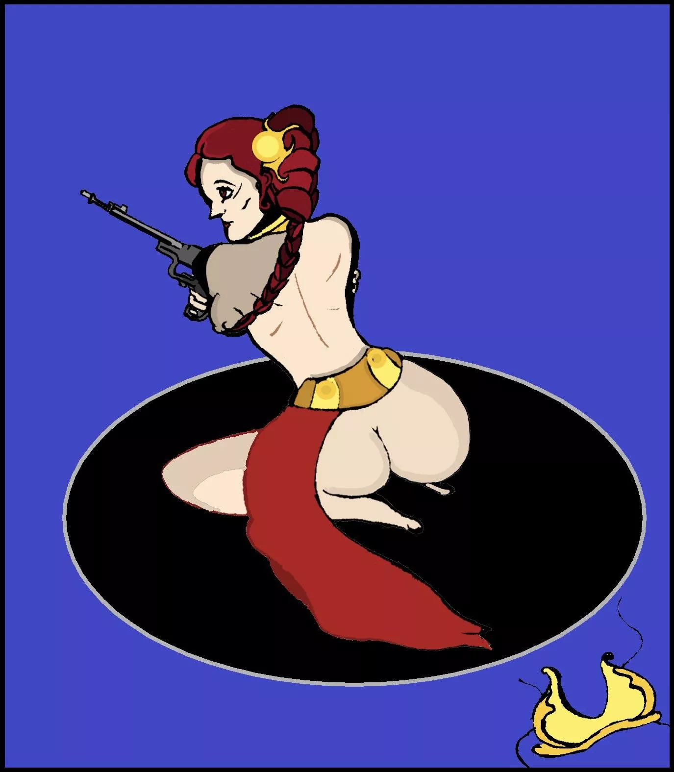 Princess Leia pin-up! Still getting used to using a drawing pad again [art by me] posted by onceguy124