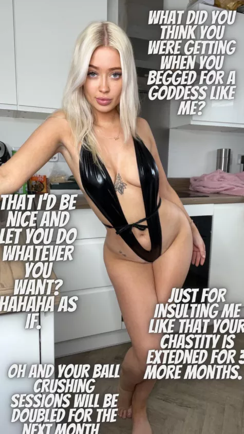 3 more months in chastity.. Any complaints? [F19] posted by GoddessLayla69