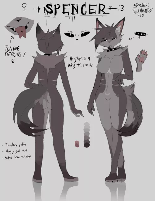 Finally made a ref sheet for my sona, Spencer!! :D by Terrible_Existence