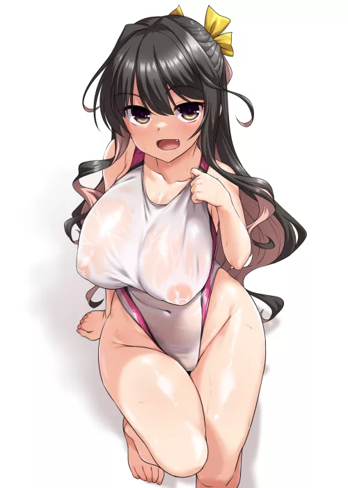 Naganami in a Transparent Competition Swimsuit (Yoshi-tama) [KanColle] by llamanatee