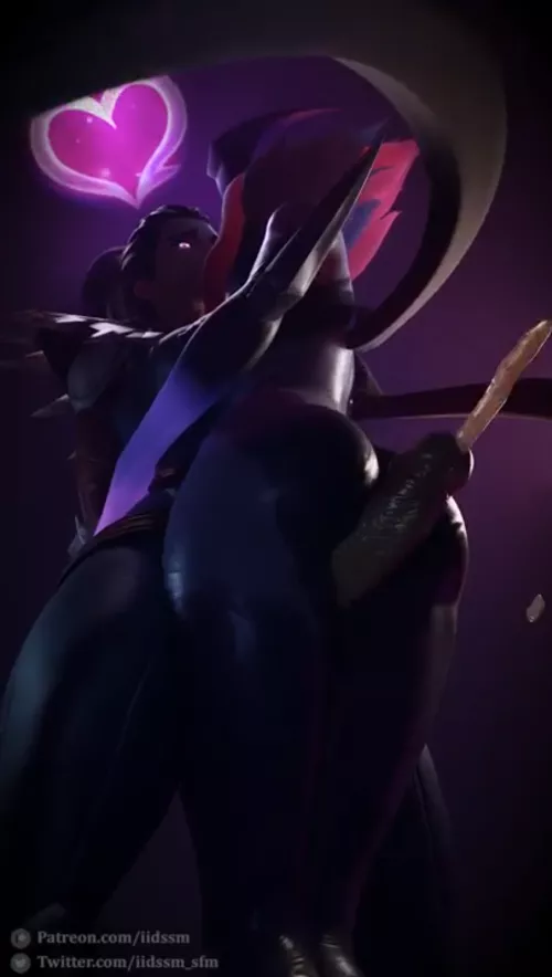 Evelynn milking Vayne. (Iidssm) by Short-Ad224