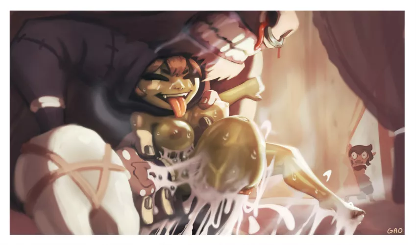 Goblin vs minotaur by Nada3166