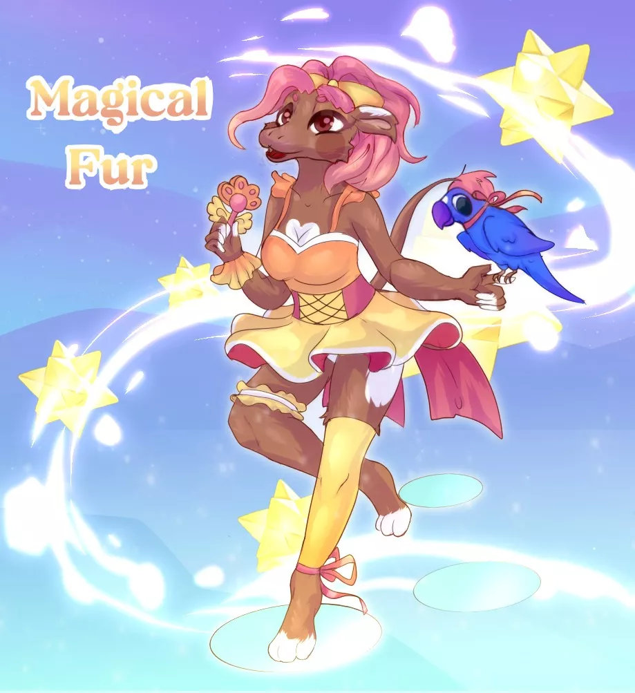 I drew my fursona as a magical girl :) Her name is Cream! Art by me~ posted by PaintBrushBirdie