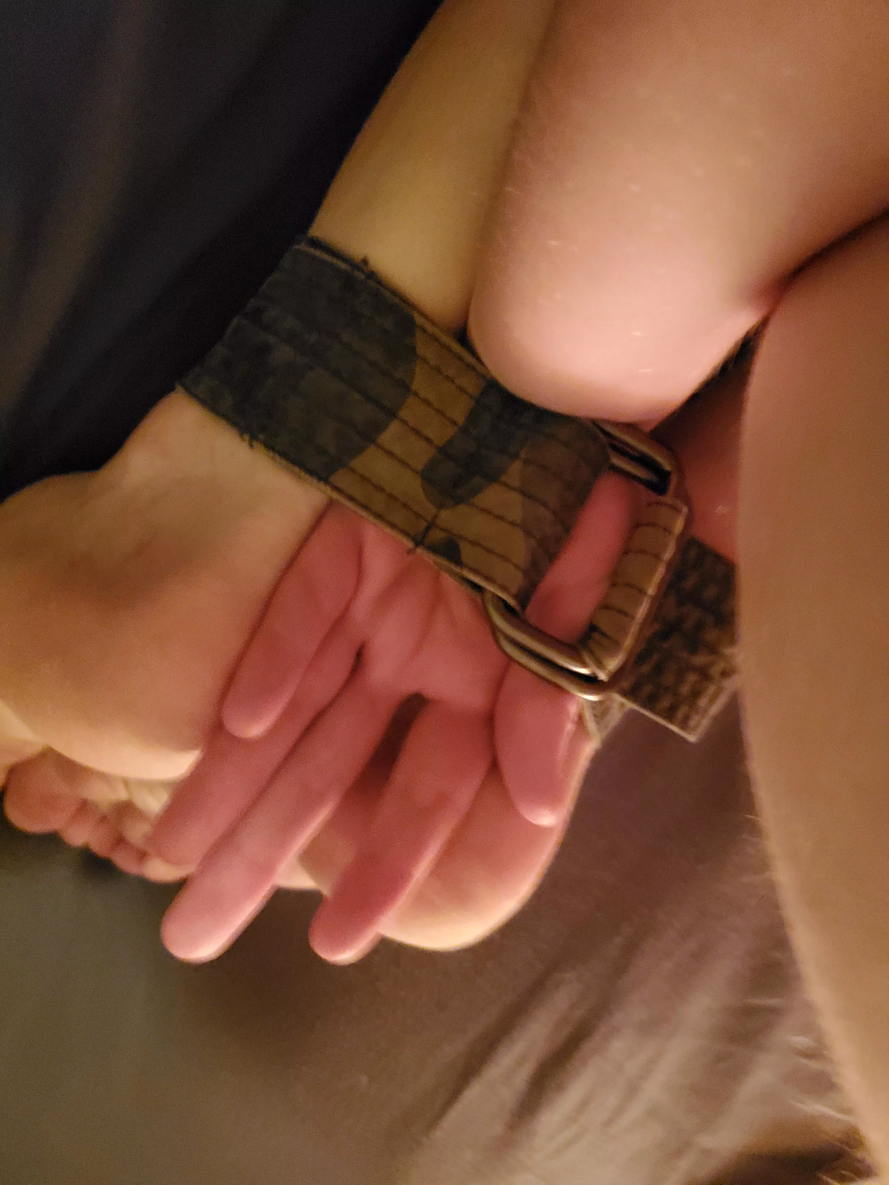 I have my legs and one hand tied up too bad no one is here to take advantage of this. posted by LexxNemm