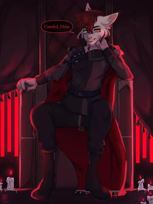 Artist is @SmolAsHecc on Twitter, she did an amazing job on my fursona by Devy-The-Edenian