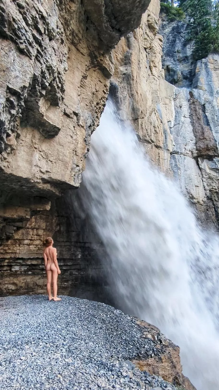 Behind a waterfall is one of the most magical places on earth posted by Rileyjademodel